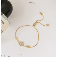 Gelang Rantai Simple Korea Minimalis - Aksesoris Pelajar Wanita Silver/Gold Anti Pudar