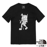 【The North Face】男 休閒旅人印花圓領短袖T恤(亞洲版型).休閒衫/4U9H-JK3 黑色 V