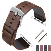 Quick Release Genuine Leather For Apple Watch Band 44/40mm Apple Watch Bands 42/38mm 41/45mm Series 7 6 5 4 3 Watch Strap