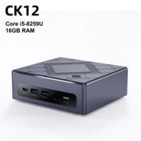 CK12 Mini PC 8th Intel Core i5-8259U (4C/8T,up to 3.8GHz),Mini Computer with 16GB RAM Dual SSD 128GB/1TB SSD Supports 4K