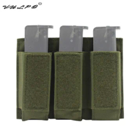 VULPO Tactical Pistol Triple Magazine Pouch Airsoft 9mm Molle Mag Pouch For Glock M1911 92F Hunting Holster