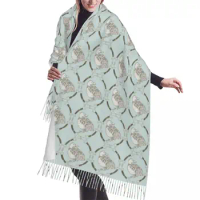 Female Large Duck Scarves Women Winter Soft Warm Tassel Shawl Wraps Luxury Fashion Versatile Scarf