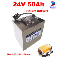 Lithium 24v rechargeable battery 24V 50AH li ion 18650 7s BMS for 2400W 1200W Washing machine AGV boats E-scooters beach cruiser