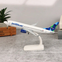Model Kapal Terbang, Logam Aloi, 20cm, Pesawat Penerbangan JET BIRU Amerika Syarikat, Boeing 737 B73