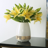現代花瓶擺件客廳插花水養百合郁金香輕奢高檔小餐桌裝飾品陶瓷罐