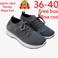 SEPATU KDM Imfort//SEPATU SLIP ON//SEPATU RAJUT//ABU-ABU. Wanita Casual Shoes Olahraga