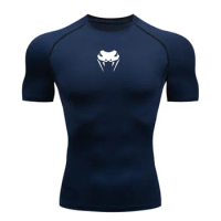 Men's O-Neck Compression Shirt, MMA Long or Short Sleeve T-Shirt, Fitness Bodybuilding Clothes, Rashguard Sports Top Tees, 2024