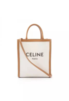 Celine Pre-Loved Celine Small Vertical Hippopotamus Handbag tote bag canvas leather off white light 