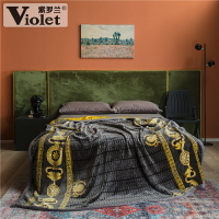 紫羅蘭復合毛毯秋冬保暖法蘭絨金貂絨水晶絨毛毯加厚單人宿舍蓋毯