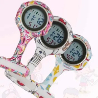 Fob Digital Nurse Watches Silicone Pocket Watch Unisex Printed Rubber Sleeve Clock Brooch Lapel Timepiece Doctor Nurse Gift