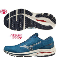 MIZUNO 美津濃 慢跑鞋 男鞋 運動鞋 4E超寬楦 支撐型 WAVE INSPIRE 18 WAVEKNIT 藍 J1GC222214