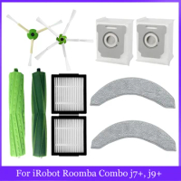 For iRobot Roomba Combo J7+ Robot Vacuum Cleaner Spare Part Roller Side Brush Filter Mop Cloth Dust Bag Replacement Accessories