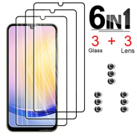 6IN1 Tempered Glass for Samsung A25 A35 A14 A24 A15 4G 5G Protective Screen Protector Camera Lens Case on A24 A34 A54 a05 a05s