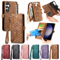 Multi-Card Holder Phone Case For Samsung Galaxy S23 FE S22 Ultra S21 Plus S20 Note 20 Xcover6 Pro Magnetic Button Wallet Cover