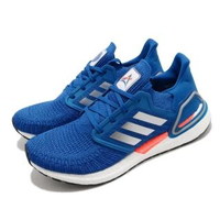 【adidas 愛迪達】慢跑鞋 Ultraboost 20 襪套式 男鞋 愛迪達 緩震 路跑 NASA 球鞋穿搭 藍 白(FX7978)