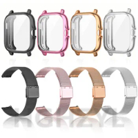Metal Strap For Xiaomi Amazfit GTS 2 Smart Watch Case Bracelet For Amazfit GTS Wrist Strap Milanese Protector Case