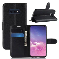 S10e Case for Samsung Galaxy S10 E (5.8 inch) Cover Wallet Card Stent Book Style Flip Leather Protect black SM G970 G970F S10-E