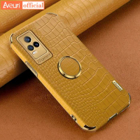 For Vivo V17 Neo V15 S1 Pro Luxury Leather Phone Case For Vivo V20 SE V21 V21E 4G 5G Back Cover Ring Car Holder Silicone Case