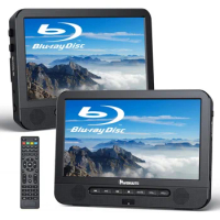NAVISKAUTO 10.1'' Blu Ray Dual Screen Portable DVD Player with Rechargeable Battery Support 1080P Video, Dolby Audio, HDMI Out,