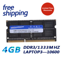 KEMBONA brand new laptop notebook ddr3 4gb pc10600 1333mhz ddr ram memory 204pin ,free shipping