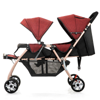Cabin Stroller for Baby Double Foldable Stroller with Pu Wheel Multifunction Lightweight Folding Kids Stroller NK4H shenmediao.sg