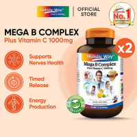 [Bundle of 2] Holistic Way Mega B Complex Plus Vitamin C 1000mg - Vegan (60 Tablets x 2)