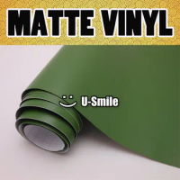 Military Green Matte Vinyl Military Green Matte Wrap Air Bubble Free For Car Wrapping Size:1.52x30m/Roll