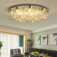 Fashion LED Ceiling Lights Romantic Crystal Ceiling Lighing Fixtures Dining Bedroom Living Room Three-color dimmable Avize Lamp