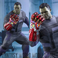 In Stock HOTTOYS MMS558 1/6 Scale Endgame Professor Hulk 39.5cm Full Set Collectible Action Figure Model with Nano Gauntlet