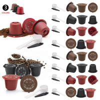3Pcs Refillable Coffee Capsules Filter Cup Compatible Taste Adapter Reusable Nescafe Dolce Gusto Machine Pod Compatible Kit