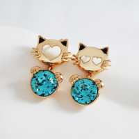 Animal Designer Stud Earrings made with Crystals from Austria for Ladies New Trendy Women's Hanging Earing Christmas Bijoux Gift