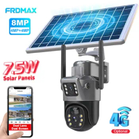 8MP 4K 4G Sim Card Solar Camera Wireless Outdoor PTZ WiFi Surveillance Camera Security Protection Auto Tracking Smart CCTV Cam