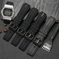 Silicone Watchband For Casio G-SHOCK GA2100 GA-2100 GM2100 DW5600 DW6900 Modified Black Rubber Sports Waterproof Strap 16mm