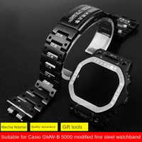 GMWB5000 Metal Case and Strap for Casio G-SHOCK 3459 GMW-B5000 Modified Metal Mech Warrior Stainless Steel Set Strap Accessories