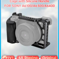 SmallRig 3164 DSLR Digital Camera Cage Rig for Sony A6400 with Silicone Handgrip Handle &amp; Cold Shoe for Sony A6100 A6300 Camera