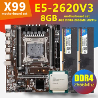 VEINEDA x99 motherboard set lga 2011 v3 with Xeon E5 2620 V3 CPU 8GB 2666MHz 2pcs 4gb DDR4 memory