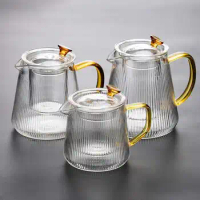 Vertical Glass Flower Teapot Can Be Heated By Electric Pottery Stove and Boiled Teapot Household Transparent Glass Teapot Kettle