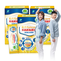 【funcare 船井生醫】健字號高成長關健牛奶鈣魚膠原粉3盒(共30入)-週期購