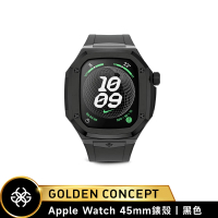 【Golden Concept】Apple Watch 45mm 保護殼 SPIII45 黑錶殼/黑橡膠錶帶(蝴蝶扣運動版)