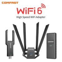 Wifi6 USB Adapter AX5400/AX3000 Gigabit E-sports Game Network Card High Speed Wifi Dongle Wifi Antennas Receiver For PC Win10/11