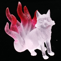 琉璃擺件九尾狐貍動物造型立體卡通男女款禮物家居桌面裝飾品