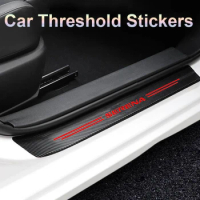 Carbon Fiber Guard Sticker for Nissan Serena Logo Car Door Threshold Sill Anti Kick Tape Film Trunk Bumper Protector Accessory