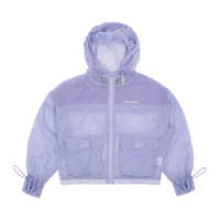 Converse 外套 Transparent Jacket 女款 紫 半透明 短版 連帽外套 匡威 10023200A02