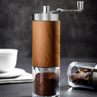 Coffee Bean Grinder Portable Wood Grain Stainless Crank Hand Hand Coffee Grinder Kitchen Tool Grinder Coffee Grinder