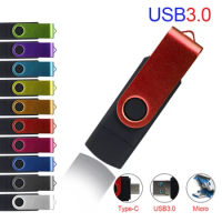 USB 3.0 OTG Pen Drive 128GB 64GB 16GB USB Stick 32GB 256GB Pen Drive Flash Disk for Android Phone/Type-C phone/PC Gift Keychain