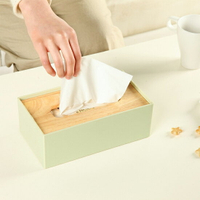 ♚MY COLOR♚ 馬卡龍色木蓋面紙盒(大) 廚房 辦公室 紙巾 收納 浴室 北歐風 繽紛【N283】
