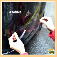 4 tablet/ Stiker anti-tabrakan bumper Film pelindung bumper Film bumper berpernis empat sudut Fi