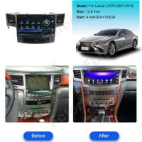 12.8‘’ QLED Android Radio For Lexus LX570 2007-2015 Air Conditional Multimedia Car GPS Navigation Auto Stereo Head Unit Carplay