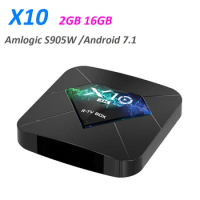 10PCS X10 Android TV Box Amlogic S905W Quad Core Android 7.1 2GB/16GB 2.4G WiFi 4K UHD HDMI 2.0 Smart Media Player