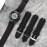 For Casio PROTREK Series PRW-3000\3100\6000\6100Y Mountaineering Silicone Watch Band WaterProof Outdoor Men Bracelet Accessories